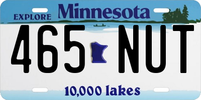 MN license plate 465NUT