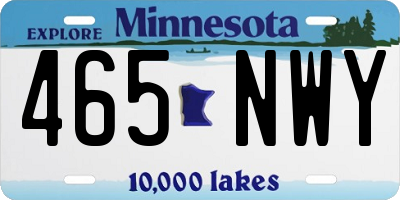MN license plate 465NWY