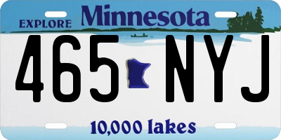 MN license plate 465NYJ
