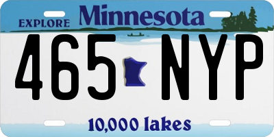 MN license plate 465NYP