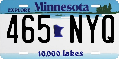 MN license plate 465NYQ