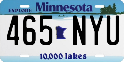 MN license plate 465NYU