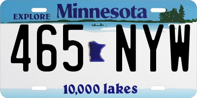 MN license plate 465NYW