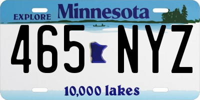 MN license plate 465NYZ