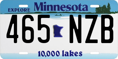 MN license plate 465NZB