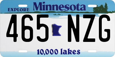 MN license plate 465NZG