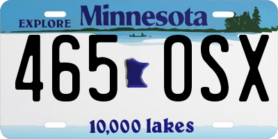 MN license plate 465OSX