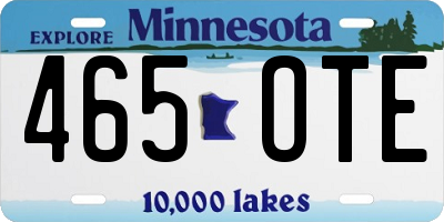 MN license plate 465OTE