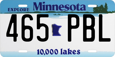 MN license plate 465PBL