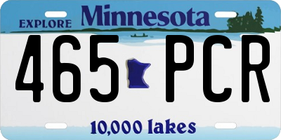 MN license plate 465PCR