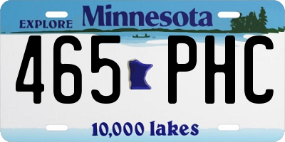 MN license plate 465PHC