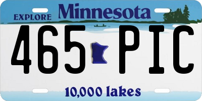 MN license plate 465PIC