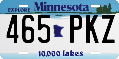 MN license plate 465PKZ