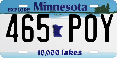 MN license plate 465POY