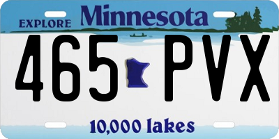 MN license plate 465PVX