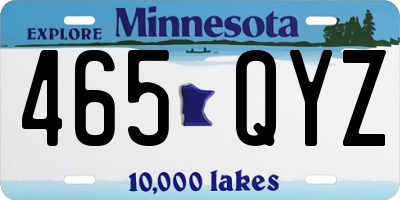 MN license plate 465QYZ