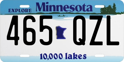 MN license plate 465QZL