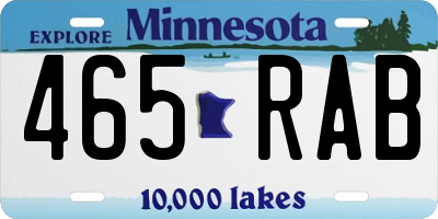 MN license plate 465RAB
