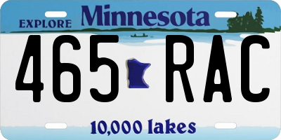 MN license plate 465RAC
