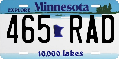 MN license plate 465RAD