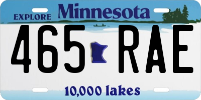 MN license plate 465RAE