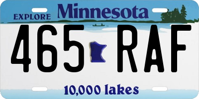 MN license plate 465RAF