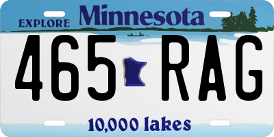 MN license plate 465RAG