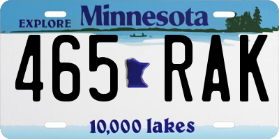 MN license plate 465RAK