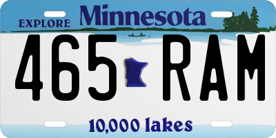 MN license plate 465RAM