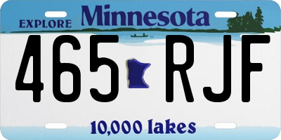 MN license plate 465RJF
