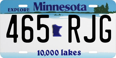 MN license plate 465RJG