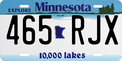 MN license plate 465RJX