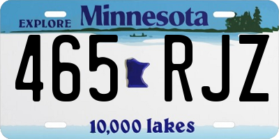 MN license plate 465RJZ
