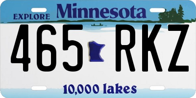 MN license plate 465RKZ