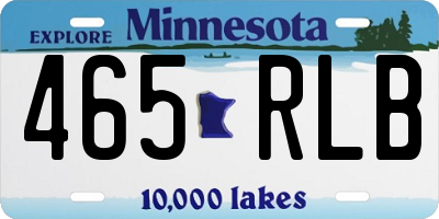 MN license plate 465RLB