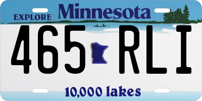 MN license plate 465RLI