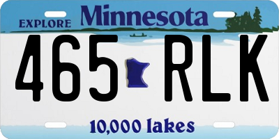 MN license plate 465RLK