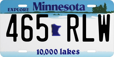 MN license plate 465RLW