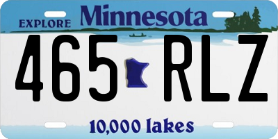 MN license plate 465RLZ