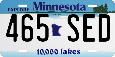 MN license plate 465SED