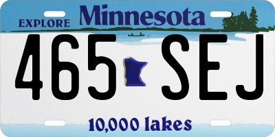 MN license plate 465SEJ