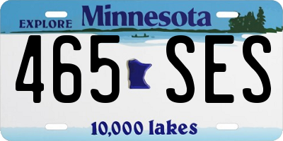 MN license plate 465SES