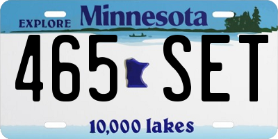 MN license plate 465SET