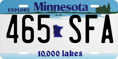 MN license plate 465SFA