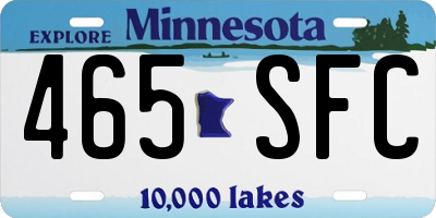 MN license plate 465SFC
