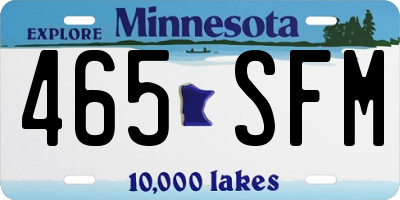 MN license plate 465SFM