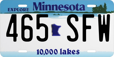 MN license plate 465SFW