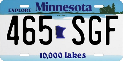 MN license plate 465SGF