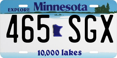 MN license plate 465SGX