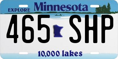 MN license plate 465SHP